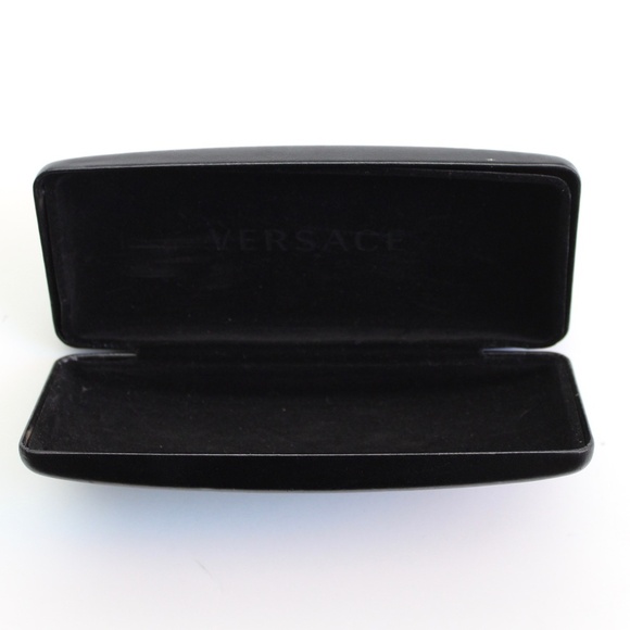 Versace Black Gold Print Logo Hard Shell Eyeglasses Sunglasses Case - Picture 2 of 4